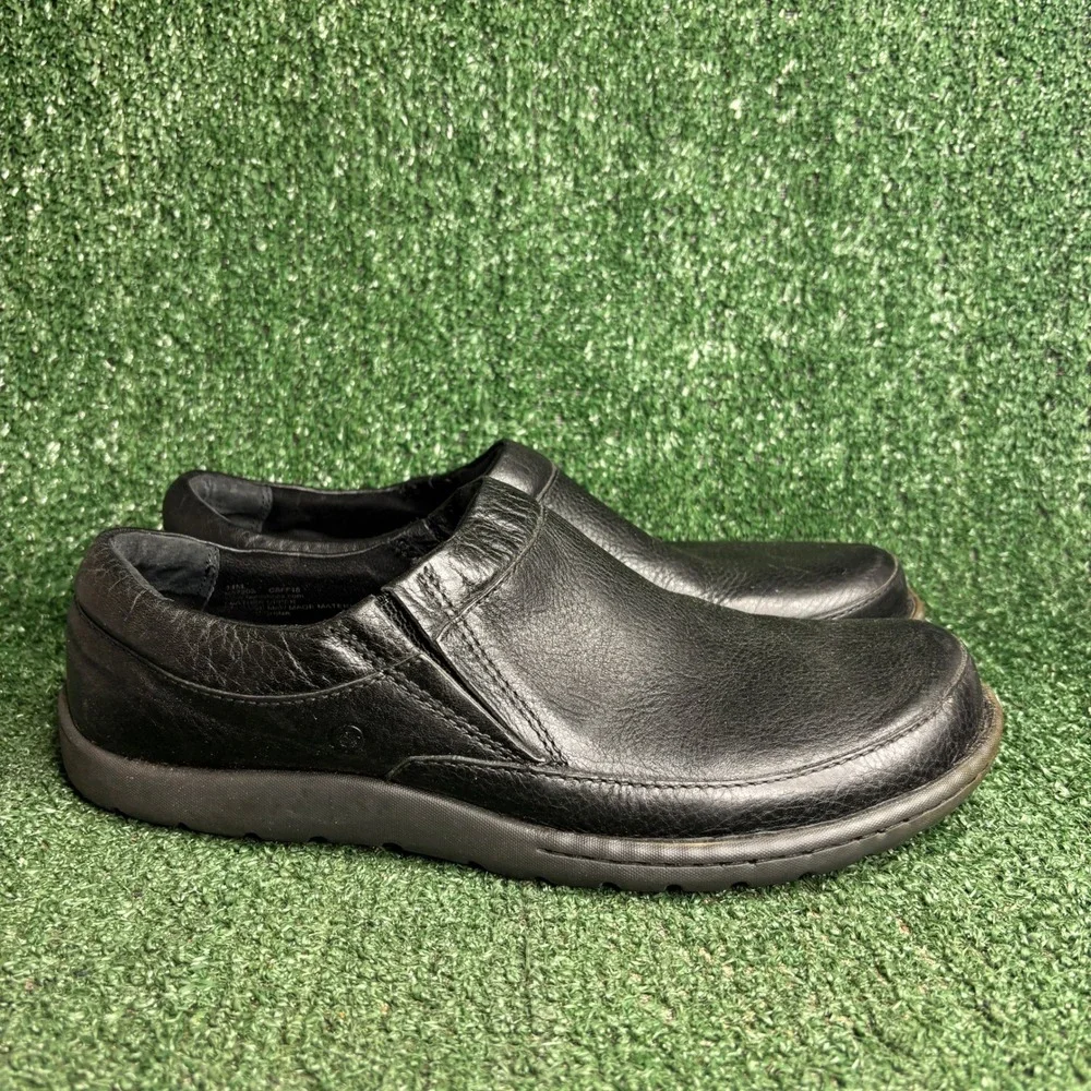 Born H57303 Leather Comfort Slip On Loafer Casual Walking Shoe Black Mens Sz 11M